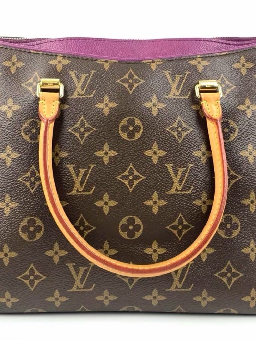 Louis Vuitton Monogram Canvas Shoulder Bag with Purple Trim - Picture 8 of 12